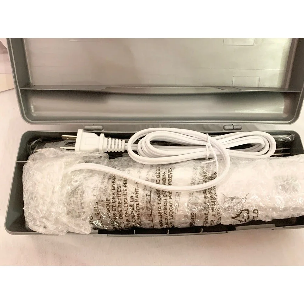 NEW Hamilton Beach Electric White Knife Gray Storage Case Stainless Steel Blade